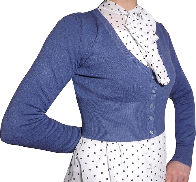 Fantasy Coprispalle Cardigan Corto Donna Aderente Lana Bottoni Giacchetto Amazon It Abbigliamento