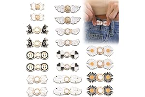 20 Set Adjustable Waist Buckle Extender, Pant Waist Tightener Jean Buttons for Loose Jeans, No Sewing Jean Buttons Pins Detac