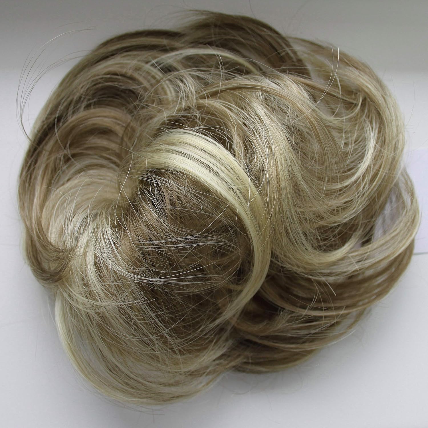 CAISHA Synthetic Fiber Hairpiece Scrunchie Scrunchy Updo Slightly Wavy Brown Blond Mix G38B, brown blond mix #12H88 G38B - Image 5