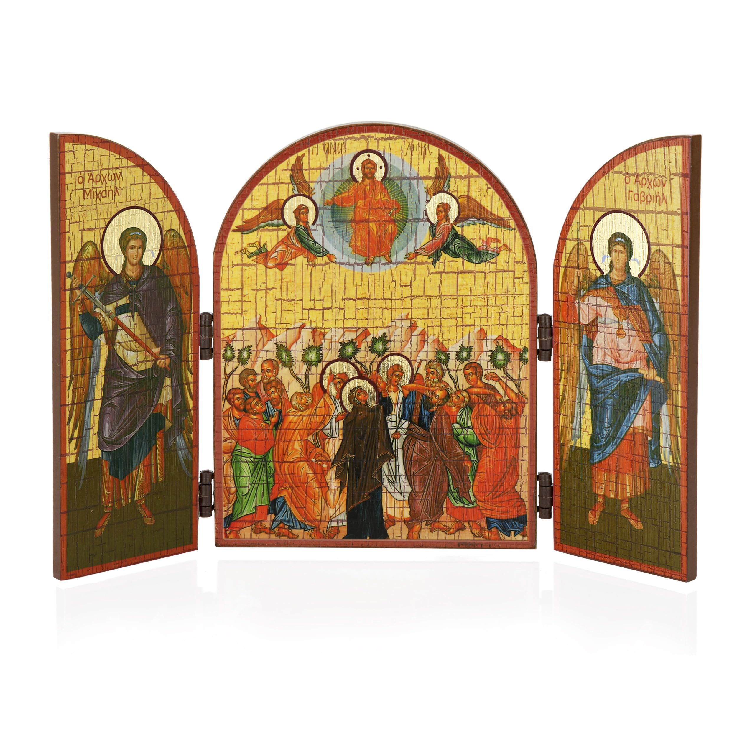 NKlaus Ascension Day Icon Triptych Wooden 25 x 16 cm Christian 13877