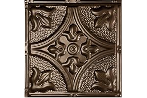 Great Lakes Tin Jamestown Bronze Burst Ceiling Tiles - Perfect for DIY and Home Renovation Projects - Easy to Install (12X12 Inch Sample)