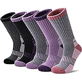 Yebing Merino Wool Hiking Socks for Womens Thermal Warm Winter Boot Crew Cushion Cozy Thick Work Gift Socks 5 Pairs