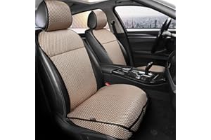Auto Newer Luxury Breathable Car Seat Cover Fit Four Seasons, Universal Front of Car Seat Cushions, Bottom Seat Covers of Full Wrapped Edge,Universal Fit for 95% Cars,SUV,Pickup(Beige，2PCS)