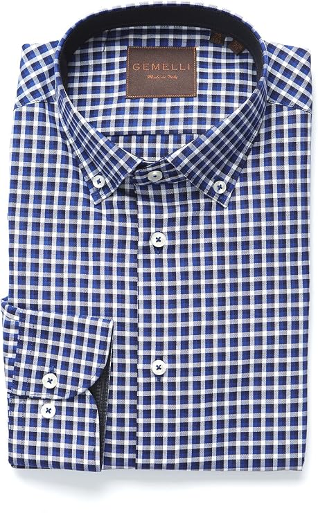 navy and white plaid shirt