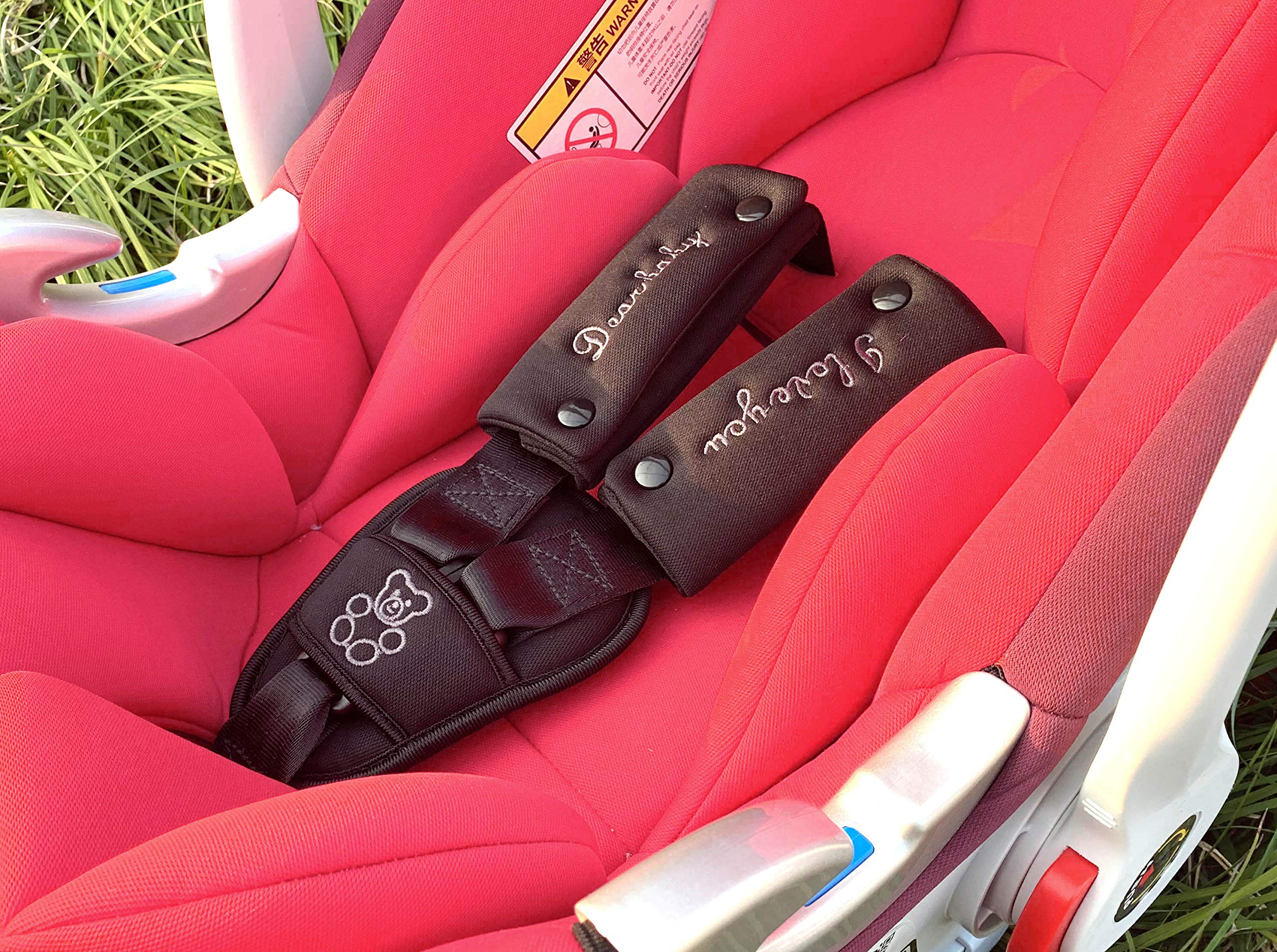 Shoulder Crotch Pad Set Compatible with Infant Seat Stroller High Chair, Harness & Strap Comfort Cushion (Small Size)