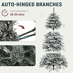 YITAHOME Pre-Lit Flocked Artificial Christmas Tree