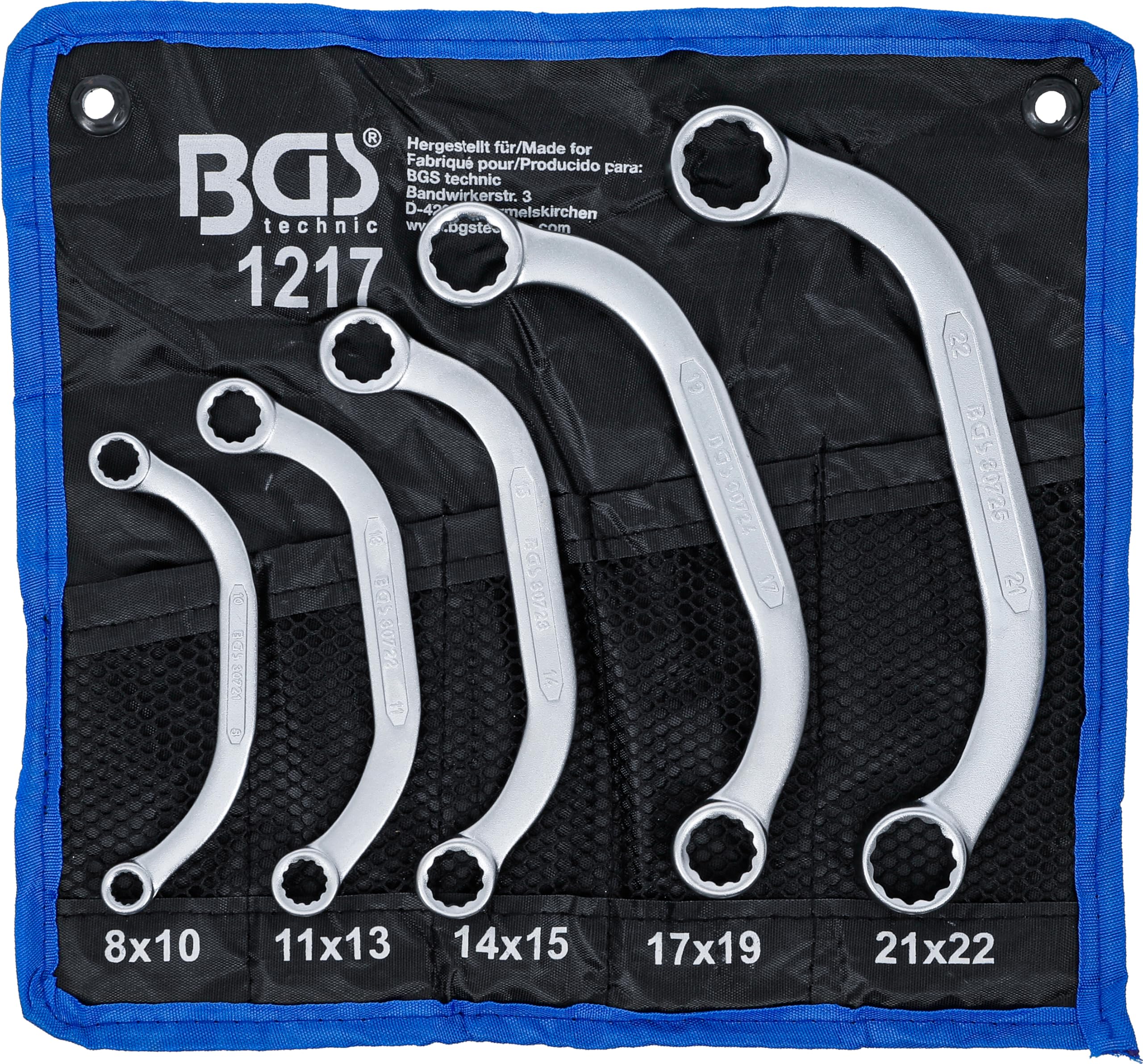 BGS 1217 | Obstruction Ring Spanner Set | 8 x 10 - 21 x 22 mm | 5 pcs. โ image 1