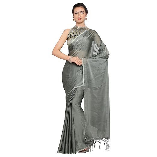 Womanista Synthetic Saree with Blouse Piece