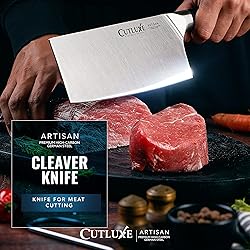 Cutluxe Cleaver Knife - 7" Meat Cleaver, Butcher
