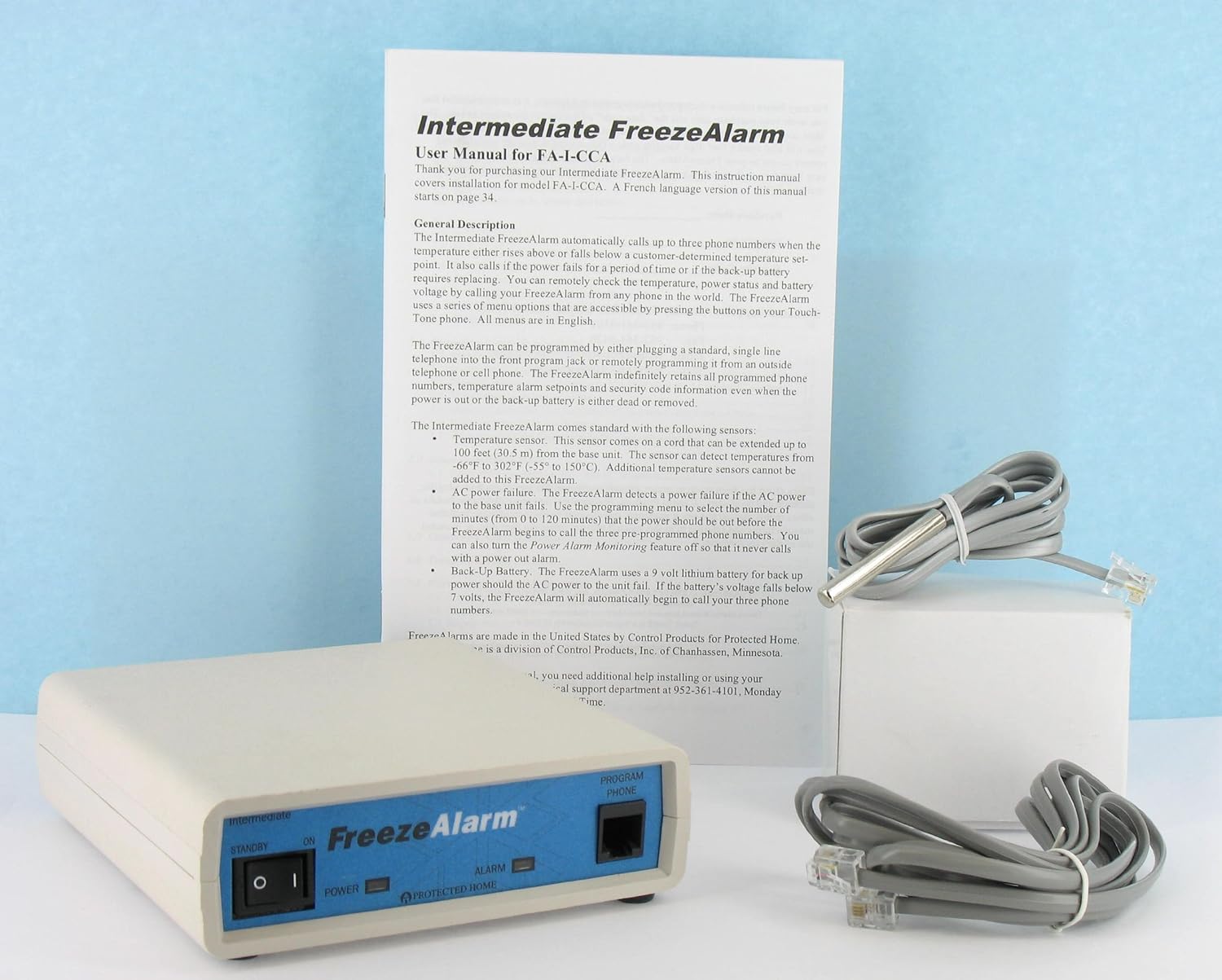 Amazon.com: Control Products Intermediate FreezeAlarm Custom Temperature  and Power Outage Alarm FA-I-CCA with voice message to up to 3 phone numbers  / Quick ...