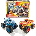 Monster Jam Smash & Bash 2-Pack Monster Trucks, Megalodon & El Toro Loco, 1:64 Die Cast Repairable Monster Truck, Kids Toys f