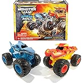 Monster Jam Smash & Bash 2-Pack Monster Trucks, Megalodon & El Toro Loco, 1:64 Die Cast Repairable Monster Truck, Kids Toys f