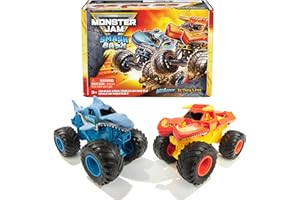 Monster Jam Smash & Bash 2-Pack Monster Trucks, Megalodon & El Toro Loco, 1:64 Die Cast Repairable Monster Truck, Kids Toys for Boy and Girls Ages 3 and up
