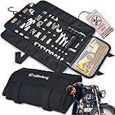 ODINSBERG Motorcycle Tool Roll Bag Tools NOT Included - Small Tool Bag Wrench Roll Up Tool Bag Organizer Pouch Wrap Motorcycle Tool Kit Box For Harley Enduro Dirt Bike UTV Motorcycle Accessories Gear