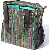 ESVAN Original Floral Tote Bag Large Shoulder Bag with Multi Pockets for Gym Travel Beach Daily Bags