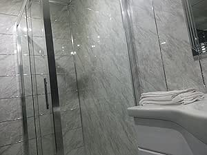 5 gris PVC revestimiento paneles de ducha para pared de baño: Amazon.es