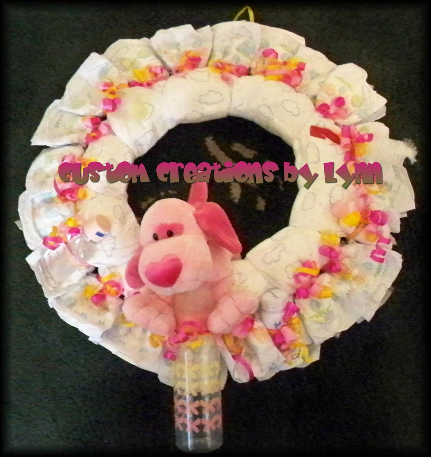 baby girl diaper wreath