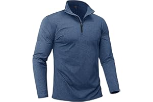 Boladeci Men's Quarter Zip Pullover Premium Fleece Lined Heather Long Sleeve Golf Shirts Midweight 1/4 Half Zip Sweatshirts