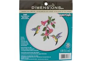 Dimensions - Counted Cross Stitch Kit - Hummingbird Duo - 72407 - Arts and Crafts for Adults - 14 Count Aida - 6 inch