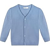 Lilax Boys’ Long Sleeve Uniform V-Neck Cardigan Sweater