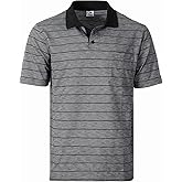 Gioberti Mens Regular Fit Yarn Dye Striped Short Sleeve Polo Shirt with Pocket