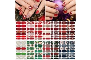 TailaiMei 14 Sheets Christmas Nail Wraps Stickers Nail Polish Strips Self-Adhesive Full Wraps with 2 pcs Nail Files for DIY Nail Art Decals (Gift Style)