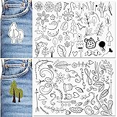 thumbnail image 2 of ORIGACH 4 Sheets Water Soluble Embroidery Patterns - 143 Pre-Printed Letters, Numbers & Florals For Hand Sewing Beginners 2 of 9