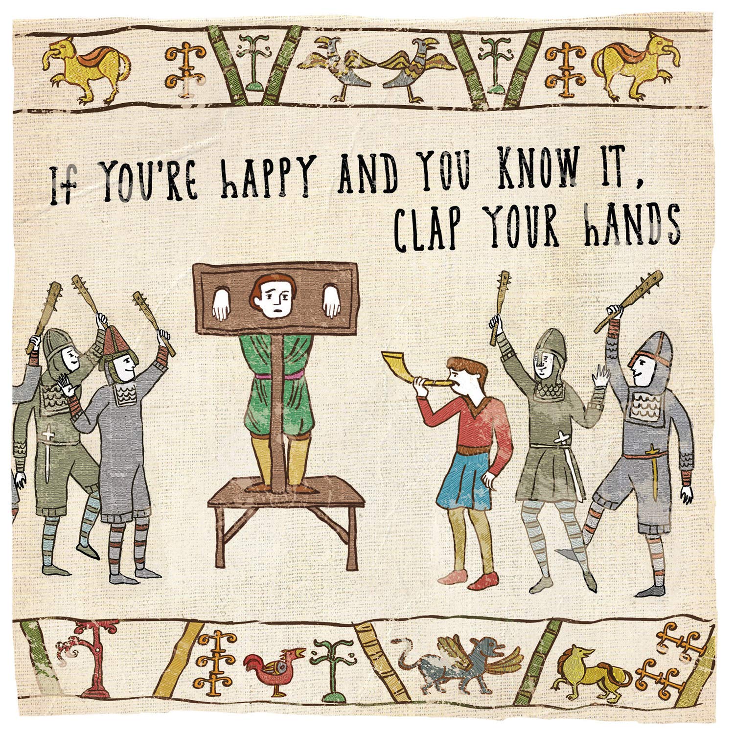 Humorous Greeting Card (WDM427145) If You're Happy And You Know It, Clap Your Hands - From The Hysterical Heritage Range