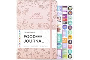 URSUNSHINE Food Journal - Journal for Women Weight Loss, 5.8" x 8.3", 6 Months Meal Planner to Count Calories Health Journals for Women/Men, Keep Healthy Diet & Achieve Fitness Goals - Rose Gold