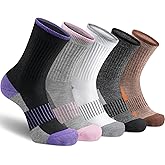 Gonii Women Socks Hiking Running Thick Cushion Athletic Crew Socks 5-Pair