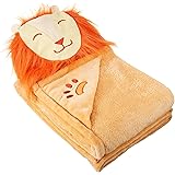 Amazon Basics Kids Laughing Lions Ultra-Soft Hooded Wearable Blanket - Orange Lion