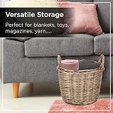Wrenbury Extra Large Wicker Log Basket 51cm Fireside Indoor Round view 7