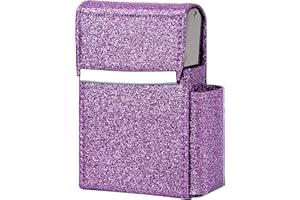 AATACAS PU Leather Sliding Cigarette Box Case with Lighter Holder and Belt Loop for Men and Women Unisex