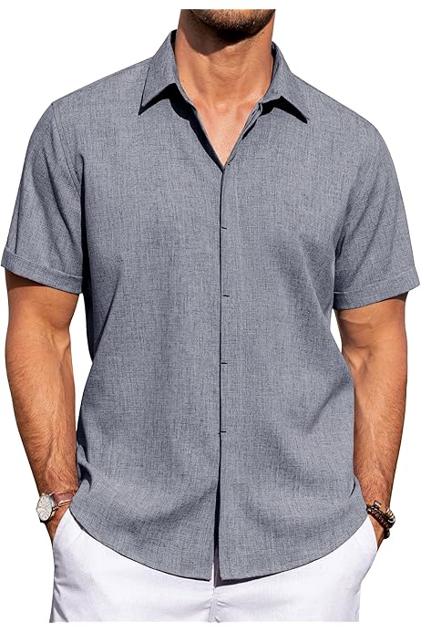 Camiseta Hawaiana Hombre Camisa Lino Vintage Hombre Manga Larga