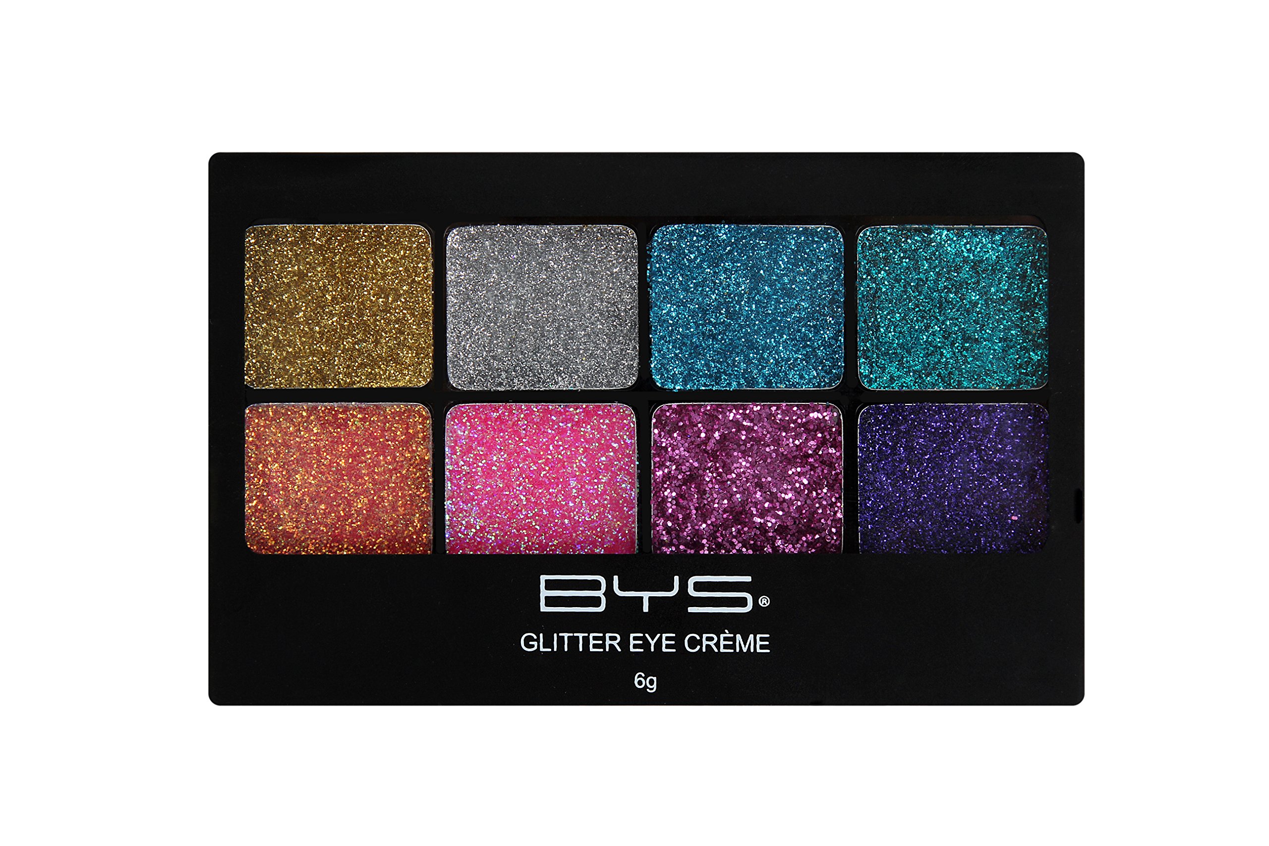 BYS Glitter Gel Makeup Palette 8 shades Fairy Dust, Suitable for all area of the