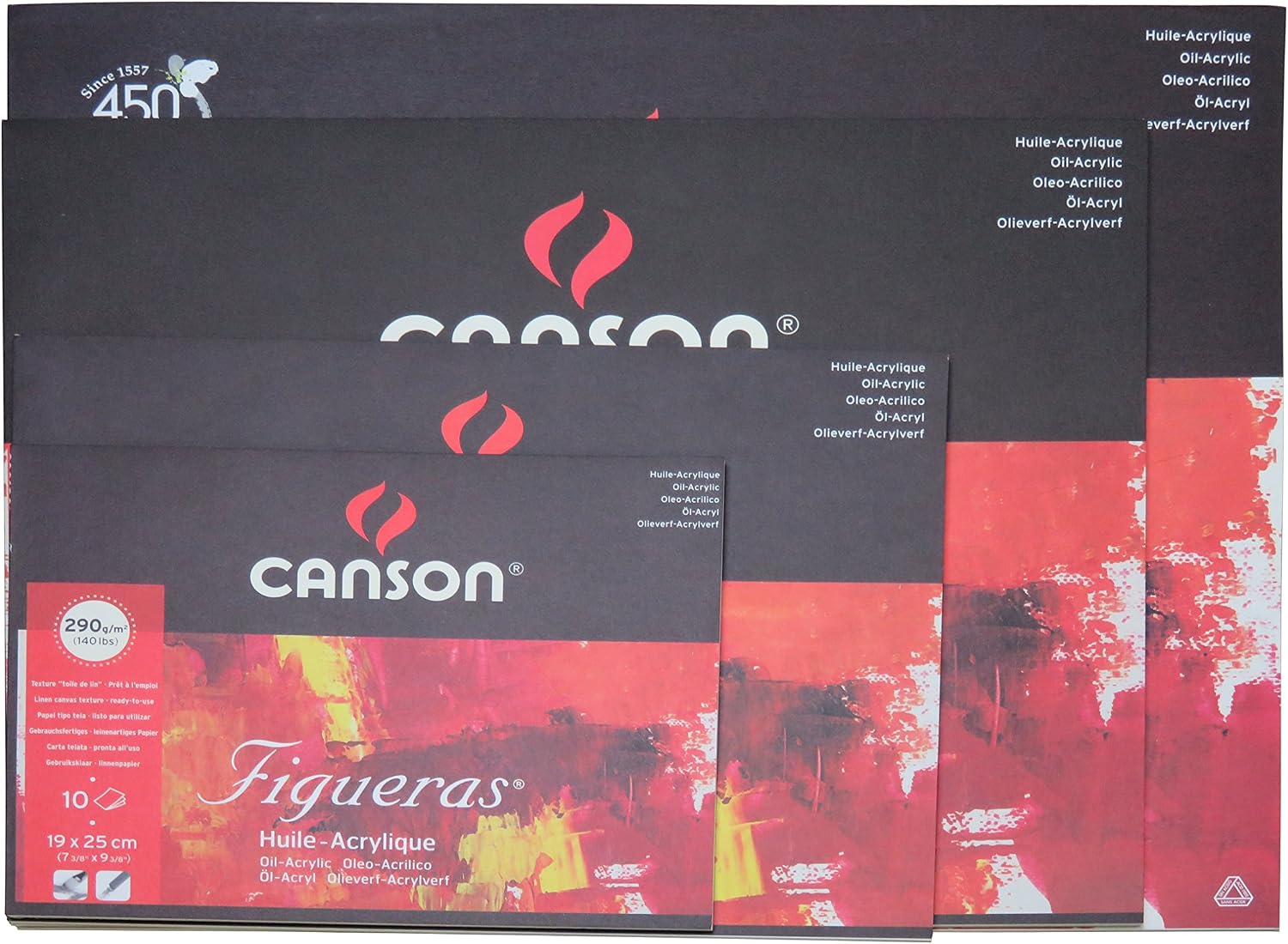 Canson Figueras Oil & Acrylic 290gsm paper pad including 10 sheets, size:41x33cm, canvas-like texture, white - Image 3