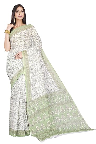 Womens Pure Cotton Printed Saree Without Blouse Piece