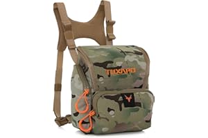 Tuxapo Binocular Harness Chest Pack with Rangefinder Pouch Bino Case for Hunting Hiking Shooting
