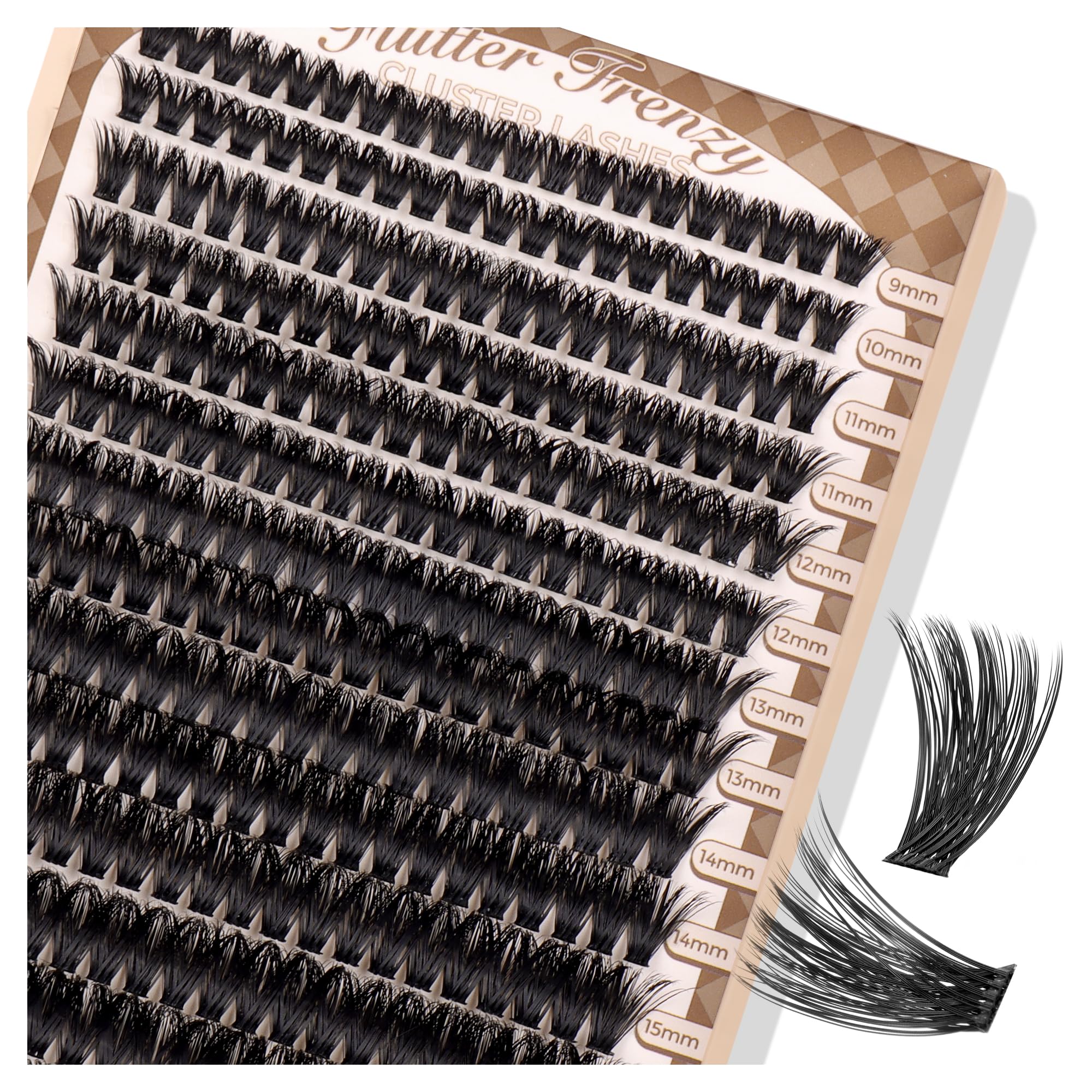 LASHVIEW Lash-Extension-Clusters 280pcs D Curl Lash Clusters Natural Look Cluster Lashes Extensions Super Thin Band & Soft Lashes Reusable 9-16mm MIX (100D)