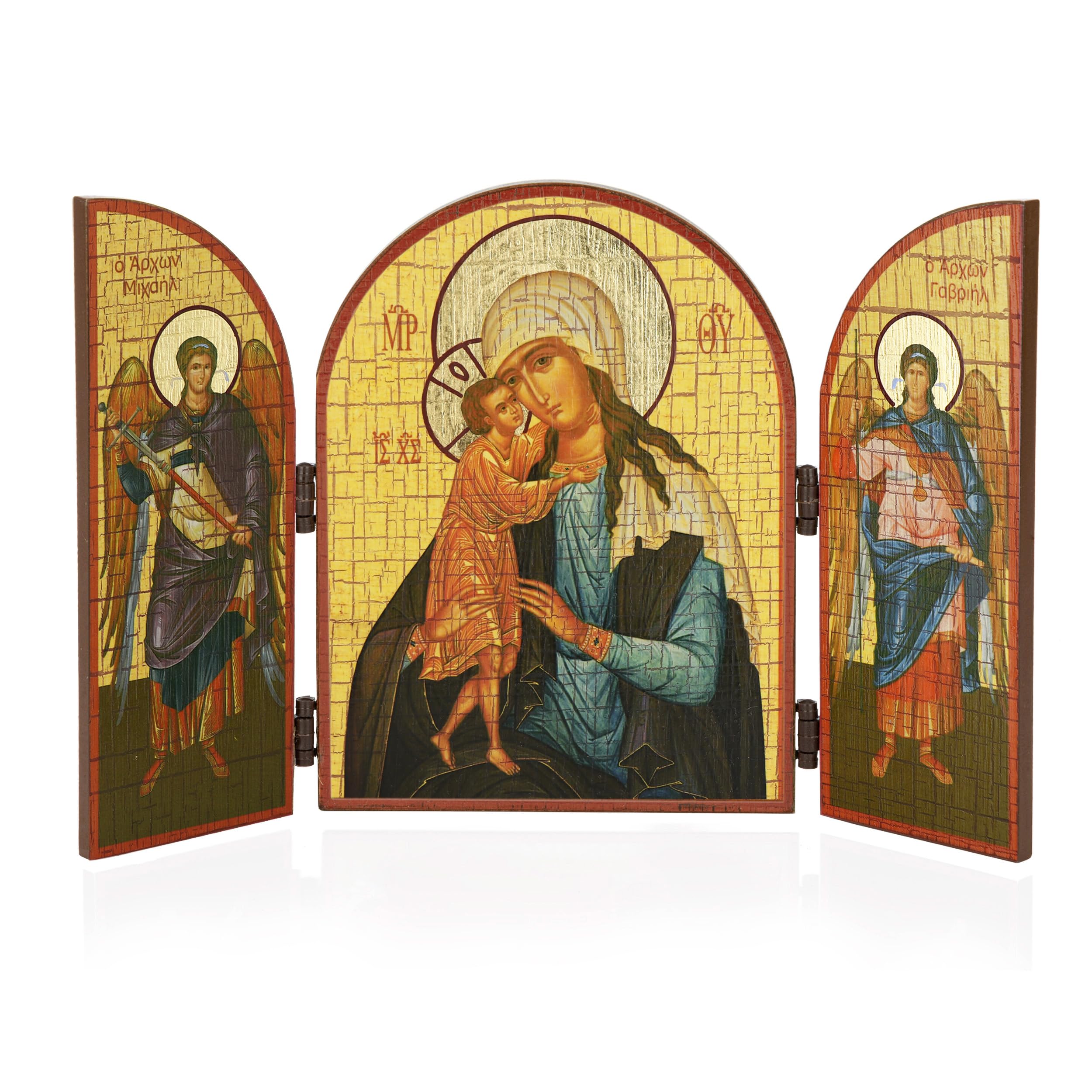 NKlaus Mother of God The Search for the Lost Icon Triptych Wood Plaque 25 x 16 cm 13809