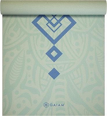 Gaiam Print Yoga Mat, Non Slip Exercise & Fitness Mat for All Types of Yoga, Pilates & Floor Exercises