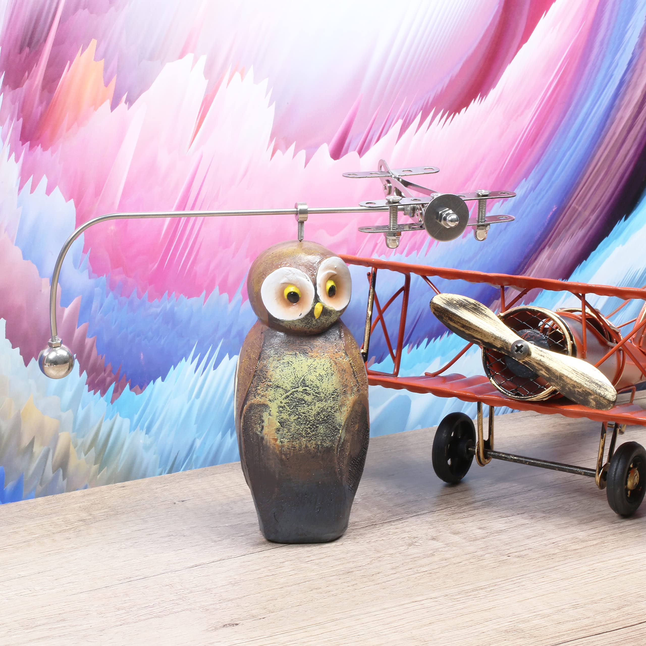 Sunnytech Steel Balance Plane Physics Toy Kinetic Art Balance Toy Balancing Decompressive Science Home Office Toy for Desk Decor WJ066