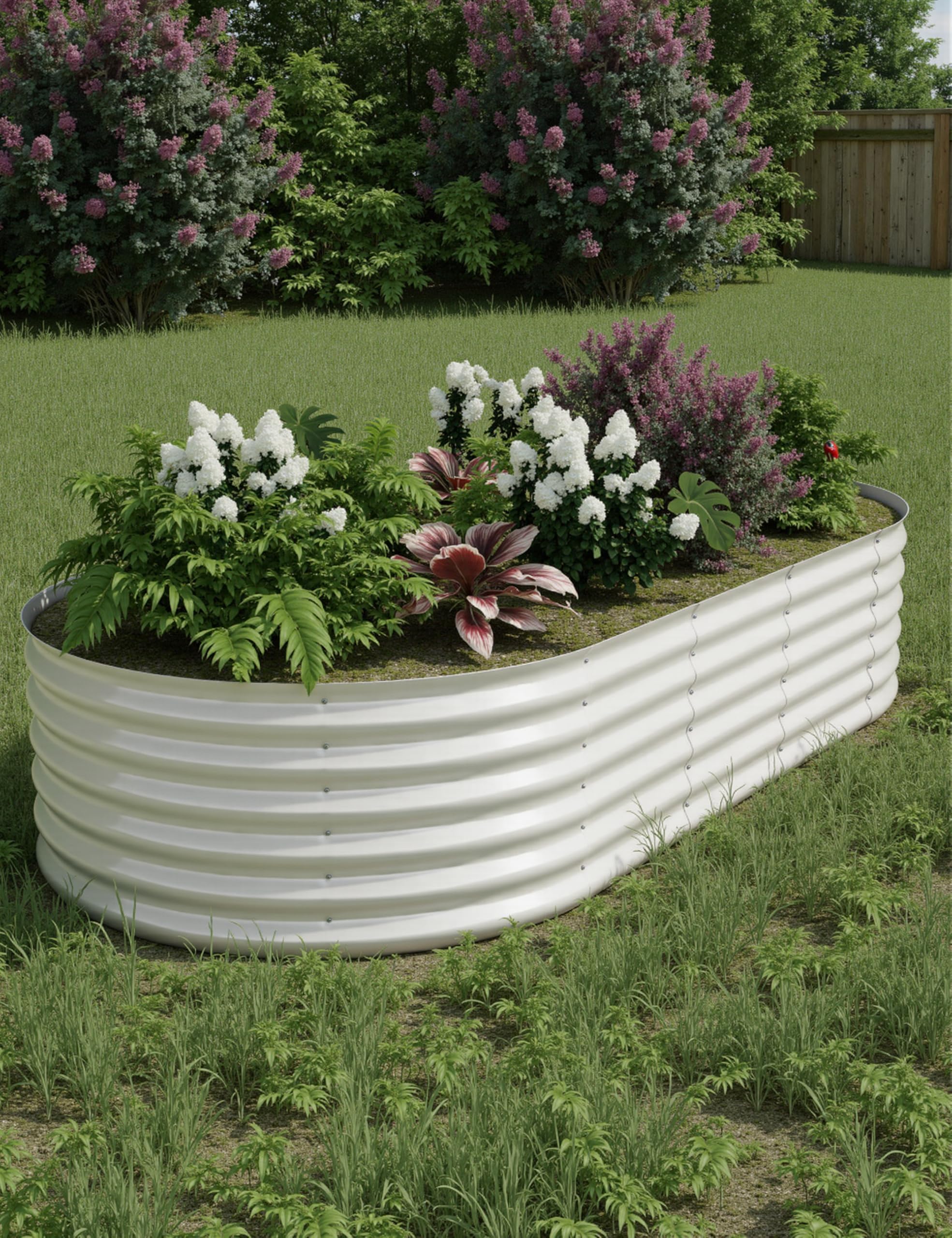 Photo 1 of (2-Pack)Galvanized Steel 8x4x1.5Ft Raised Garden Bed – Elevated Planter Box for Indoor/Outdoor Vegetables, Herbs & Flowers, No-Bend Design with Rust-Proof Coating & Tool-Free Assembly,Beige