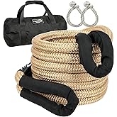 TUNORD Nylon Kinetic Recovery Tow Rope Heavy Duty Offroad Snatch Strap for for Trucks SUV UTV ATV Tractor Car Jeep, Tractor, Bobcat, Ram 2500, Silverado 2500, Ford F250 (Golden, 7/8" x 20')