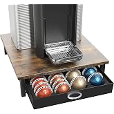 Deco Brothers Vertuo Pod Holder Drawer, Fits 24 Large or 48 Small Capsules | Compatible with Nespresso Pods, Rustic Brown