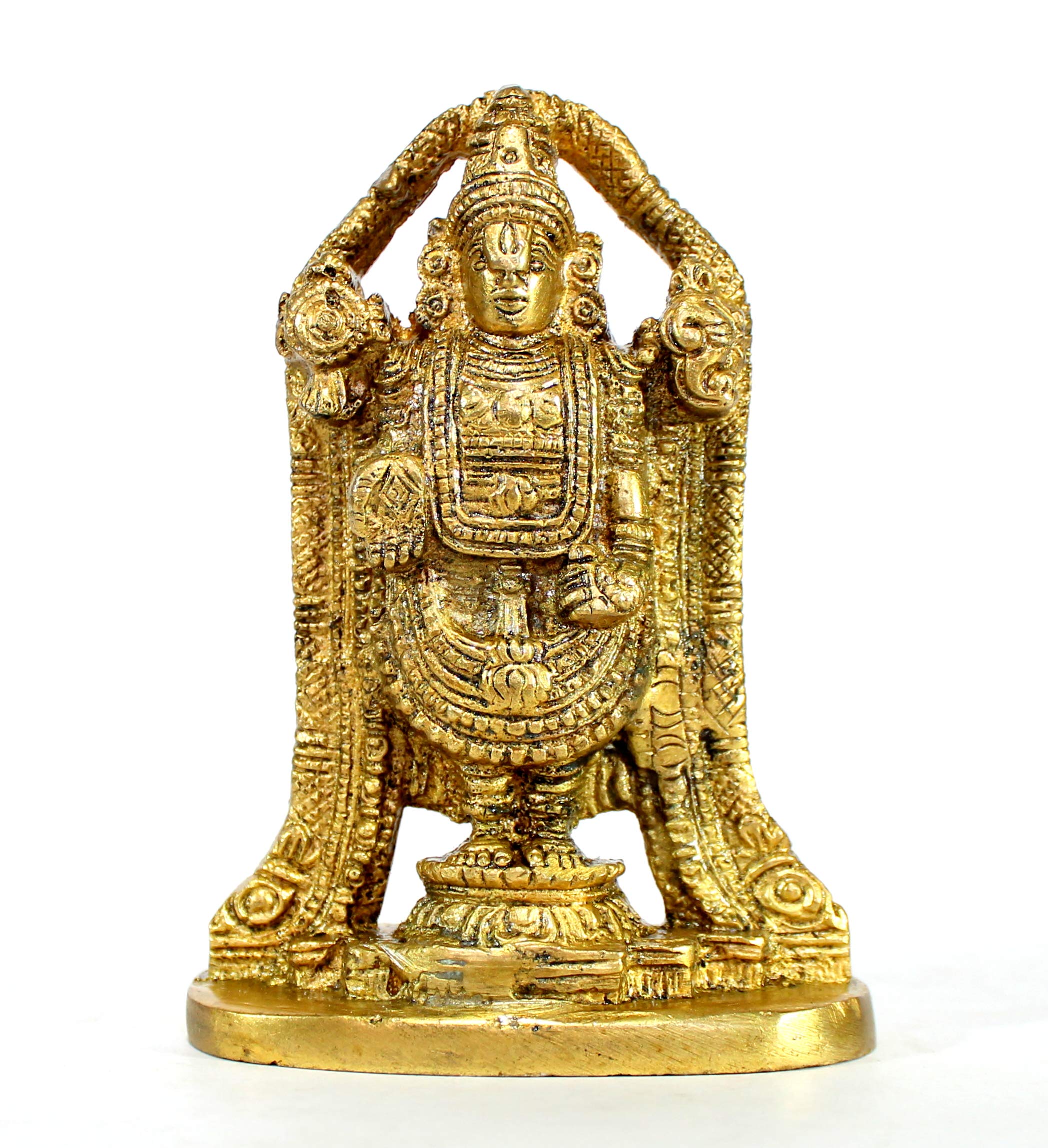 eSplanade - 4.75" Brass Balaji Venkatesh Tirupati Statue Murti Idol | Pooja Idols | Tirupathi Balaji | Home Decor