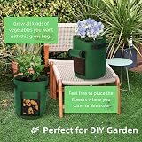 Ohiyoo 5 Pack 10 Gallon Potato Grow Bags with Window, Handles, Felt Nonwoven view 2