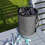 Hangerworld Grey Pegs Bag & 48 Plastic Soft Grip Clothes Pegs Hanging Pegs view 6