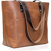 Genuine Leather Tote Bag for Women – Large Shoulder Handbag, Vintage Brown Purse, Stylish Work & Travel Tote Fits Laptop (Kelly Light Brown)