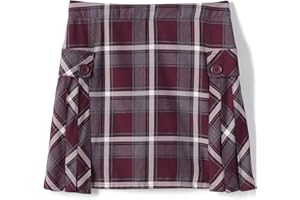 Lands' End School Uniform Girls Side Pleat Plaid Skort Above Knee